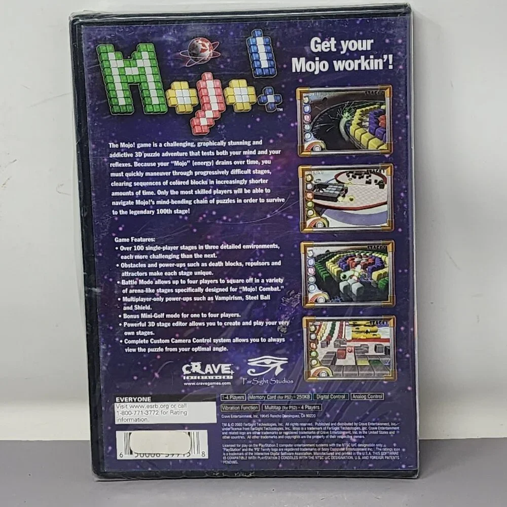 Mojo! PlayStation 2 Game 3D Puzzle Adventure Video Game‎